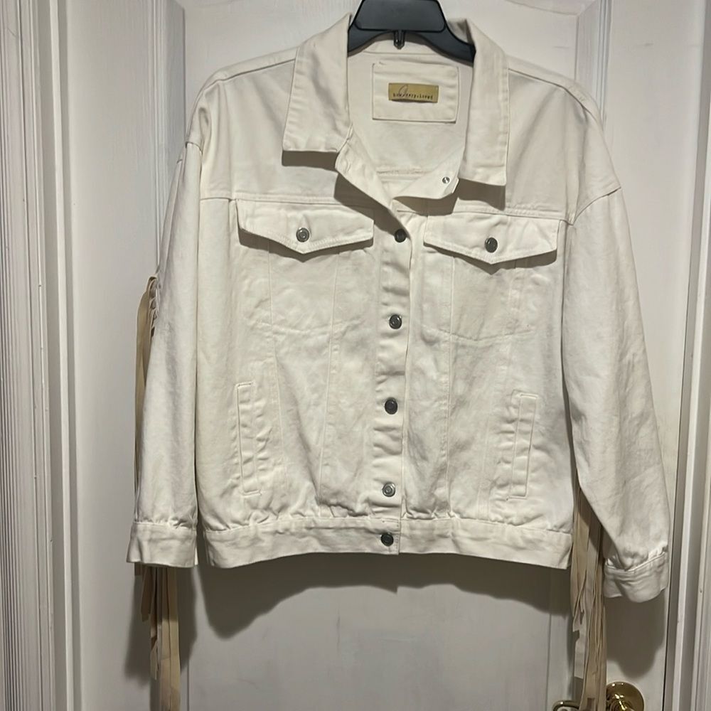 Denim fringe jacket